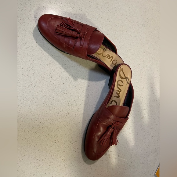 Sam Edelman Red Leather Mules - Picture 2 of 4